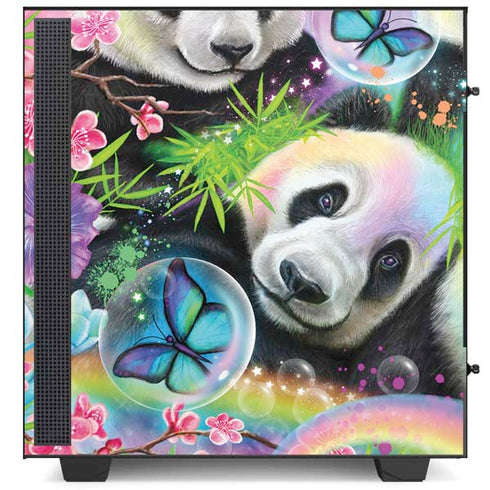 Rainbow Pandas with Butterflies by Sheena Pike NZXT H510 Compact ATX Mid-Tower Case Skin