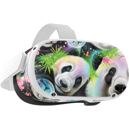 Rainbow Pandas with Butterflies by Sheena Pike Oculus Quest 2 Skin