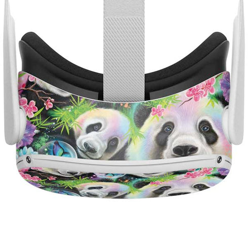 Rainbow Pandas with Butterflies by Sheena Pike Oculus Quest 2 Skin