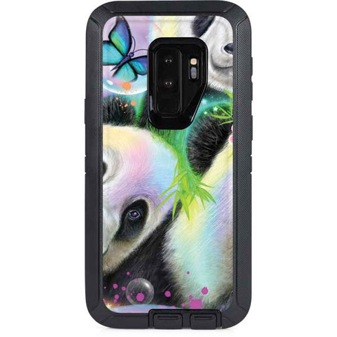 Rainbow Pandas with Butterflies by Sheena Pike Otterbox Defender Galaxy Skin