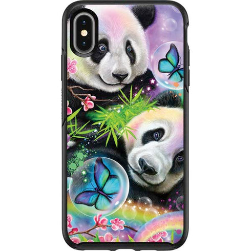 Rainbow Pandas with Butterflies by Sheena Pike Otterbox Symmetry iPhone Skin