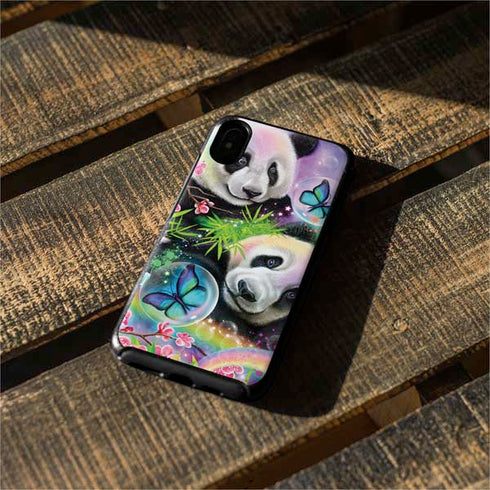 Rainbow Pandas with Butterflies by Sheena Pike Otterbox Symmetry iPhone Skin