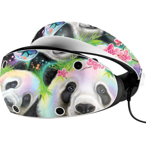 Rainbow Pandas with Butterflies by Sheena Pike PlayStation VR2 Skin