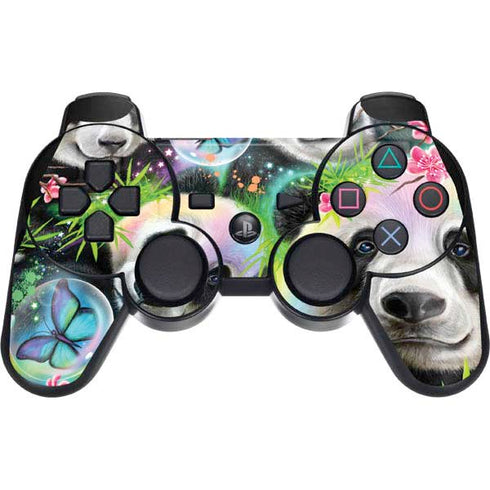 Rainbow Pandas with Butterflies by Sheena Pike PS3 Dual Shock wireless controller Skin