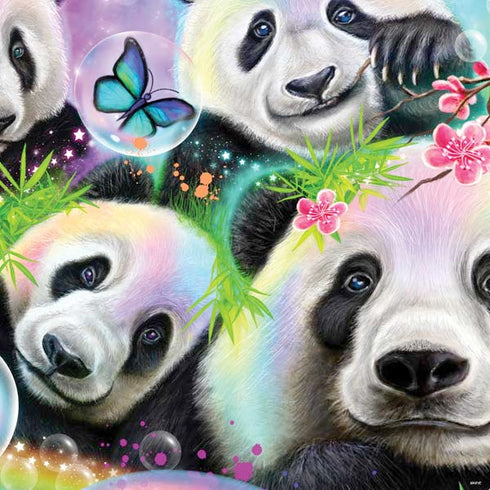 Rainbow Pandas with Butterflies by Sheena Pike PS4 Console and Controller Bundle Skin