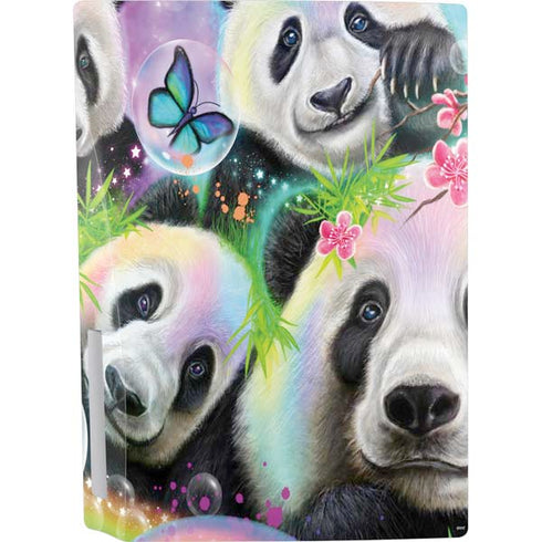 Rainbow Pandas with Butterflies by Sheena Pike PS5 Bundle Skin
