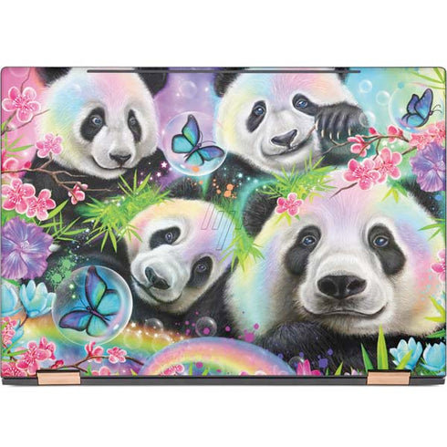 Rainbow Pandas with Butterflies by Sheena Pike HP Spectre Skin