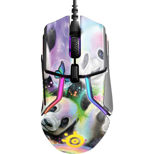 Rainbow Pandas with Butterflies by Sheena Pike SteelSeries Rival 600 Gaming Mouse Skin