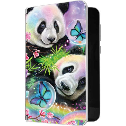 Rainbow Pandas with Butterflies by Sheena Pike Surface Duo Skin
