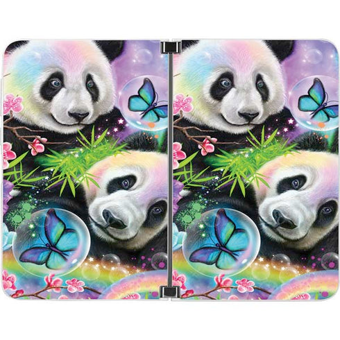 Rainbow Pandas with Butterflies by Sheena Pike Surface Duo Skin