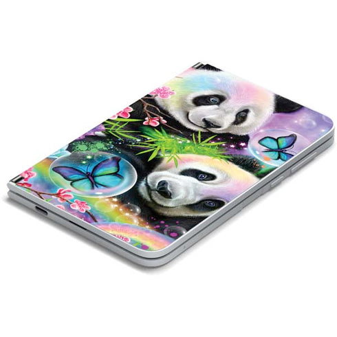 Rainbow Pandas with Butterflies by Sheena Pike Surface Duo Skin