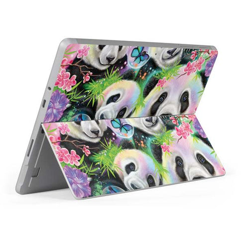 Rainbow Pandas with Butterflies by Sheena Pike Surface Go Skin