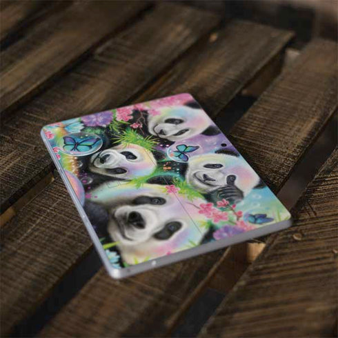 Rainbow Pandas with Butterflies by Sheena Pike Surface Go Skin