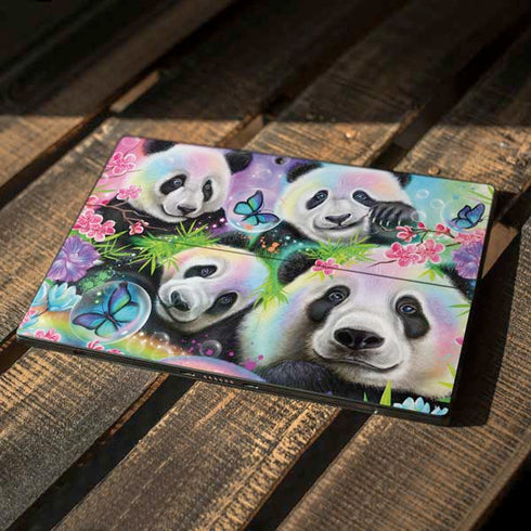 Rainbow Pandas with Butterflies by Sheena Pike Surface Pro 6 Skin