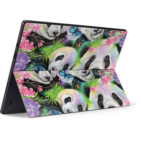 Rainbow Pandas with Butterflies by Sheena Pike Surface Pro 7 Skin