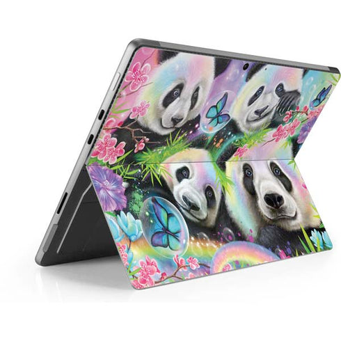 Rainbow Pandas with Butterflies by Sheena Pike Surface Pro 8 Skin