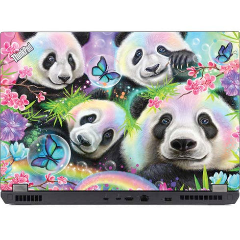 Rainbow Pandas with Butterflies by Sheena Pike Lenovo ThinkPad Skin