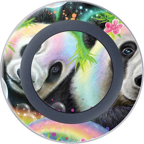 Rainbow Pandas with Butterflies by Sheena Pike Wireless Charger Skin