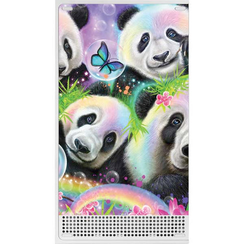 Rainbow Pandas with Butterflies by Sheena Pike Xbox Series S Skins