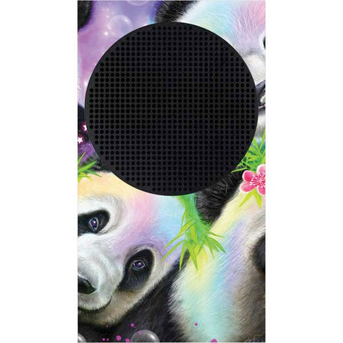Rainbow Pandas with Butterflies by Sheena Pike Xbox Series S Console Skin