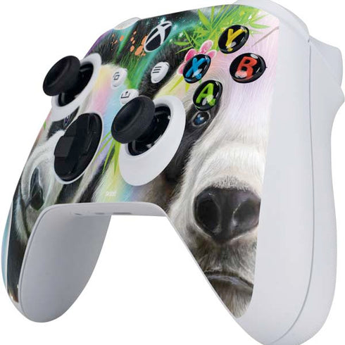 Rainbow Pandas with Butterflies by Sheena Pike Xbox Series S Controller Skin