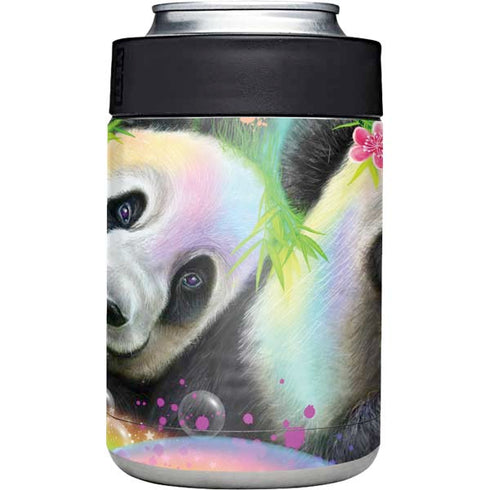 Rainbow Pandas with Butterflies by Sheena Pike Yeti Colster Can Insulator Skin