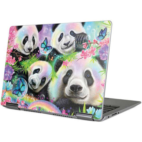 Rainbow Pandas with Butterflies by Sheena Pike Yoga 710 14in Skin