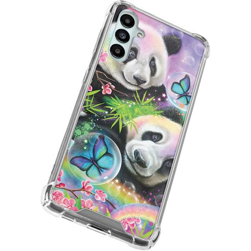Rainbow Pandas with Butterflies by Sheena Pike Galaxy A15 5G Clear Case
