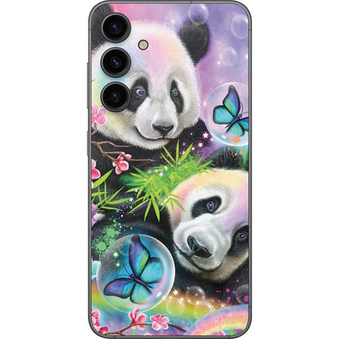 Rainbow Pandas with Butterflies by Sheena Pike Galaxy S23 FE Skin