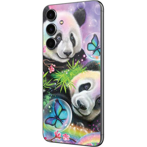 Rainbow Pandas with Butterflies by Sheena Pike Galaxy S23 FE Skin