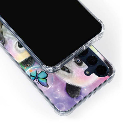 Rainbow Pandas with Butterflies by Sheena Pike Galaxy S24 Clear Case