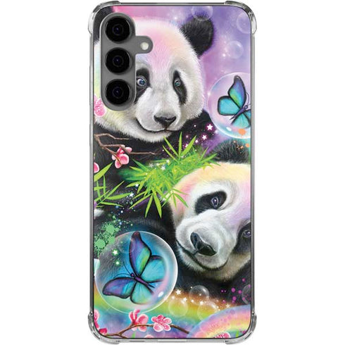 Rainbow Pandas with Butterflies by Sheena Pike Galaxy S24 Plus Clear Case