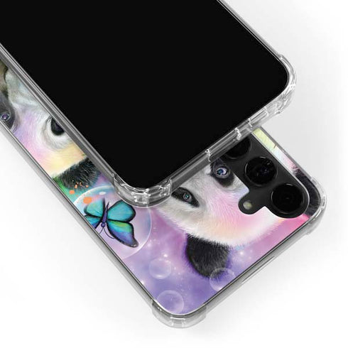 Rainbow Pandas with Butterflies by Sheena Pike Galaxy S24 Plus Clear Case