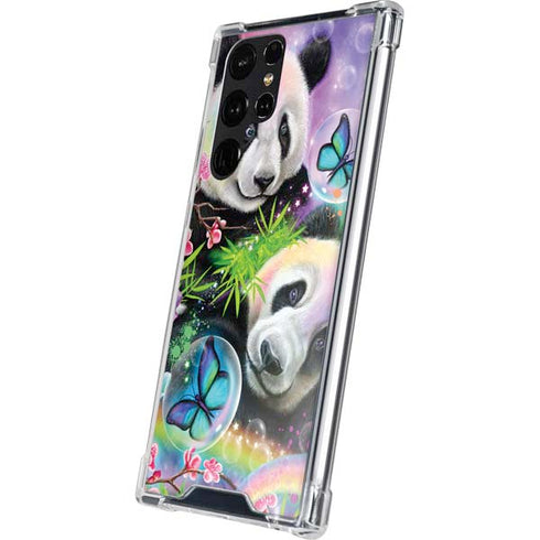 Rainbow Pandas with Butterflies by Sheena Pike Galaxy S24 Ultra Clear Case