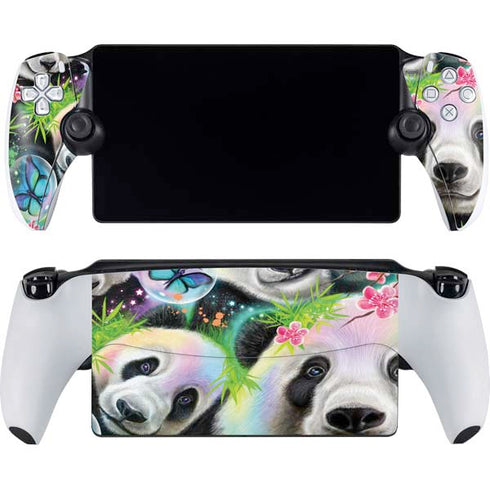 Rainbow Pandas with Butterflies by Sheena Pike PlayStation Portal Remote Player Skin