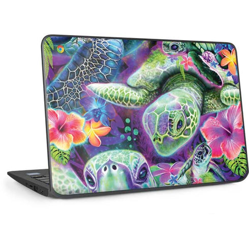 Rainbow Sea Turtles by Sheena Pike HP Chromebook Skin