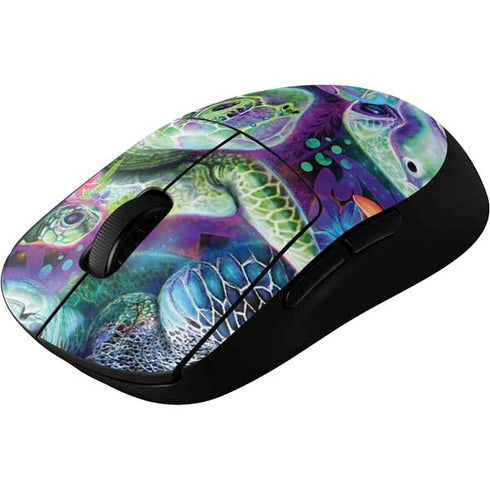 Rainbow Sea Turtles by Sheena Pike G Pro Wireless Gaming Mouse Skin