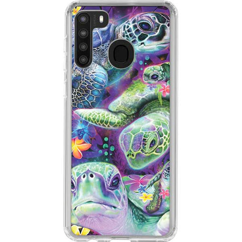 Rainbow Sea Turtles by Sheena Pike Galaxy A21 Clear Case