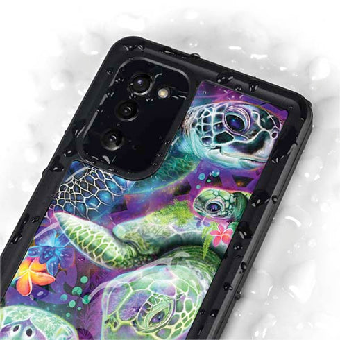 Rainbow Sea Turtles by Sheena Pike Galaxy Note20 5G Waterproof Case