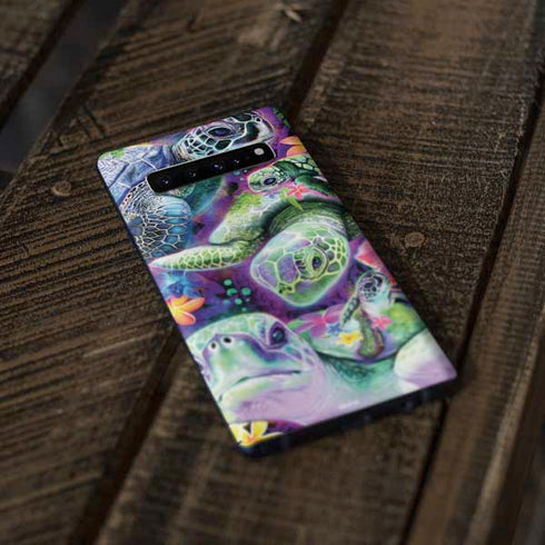 Rainbow Sea Turtles by Sheena Pike Galaxy S10 Skin