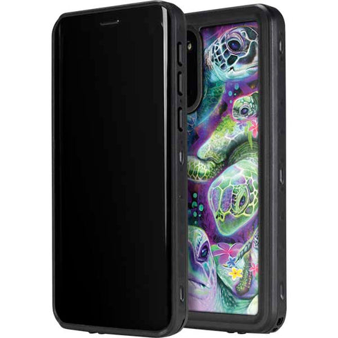 Rainbow Sea Turtles by Sheena Pike Galaxy S20 Plus Waterproof Case