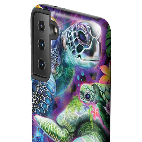 Rainbow Sea Turtles by Sheena Pike Galaxy S21 FE Pro Case