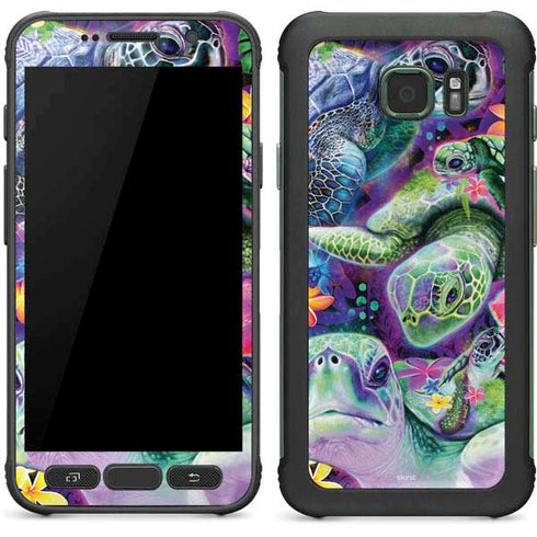 Rainbow Sea Turtles by Sheena Pike Galaxy S7 Active Skin