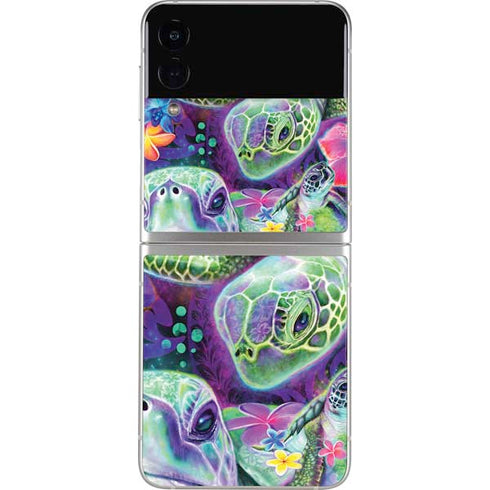 Rainbow Sea Turtles by Sheena Pike Galaxy Z Flip4 5G Skin