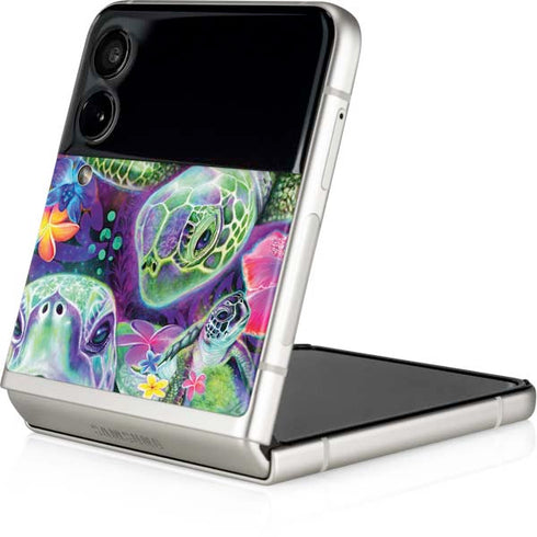 Rainbow Sea Turtles by Sheena Pike Galaxy Z Flip4 5G Skin