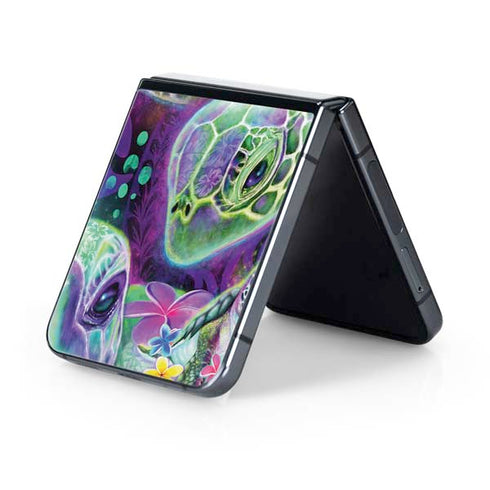 Rainbow Sea Turtles by Sheena Pike Galaxy Z Flip5 5G Skin