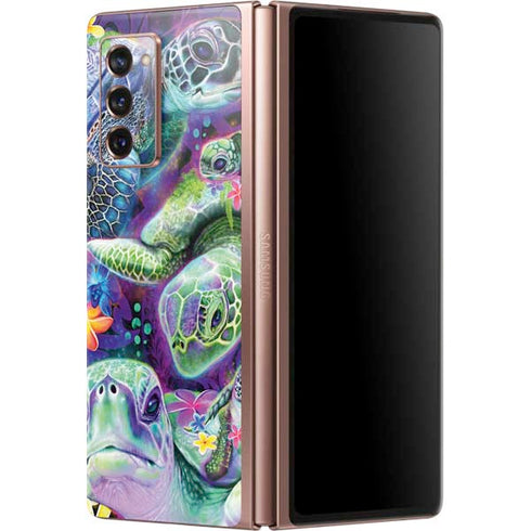 Rainbow Sea Turtles by Sheena Pike Galaxy Z Fold2 5G Skin