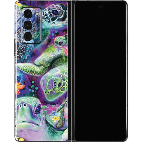 Rainbow Sea Turtles by Sheena Pike Galaxy Z Fold2 5G Skin