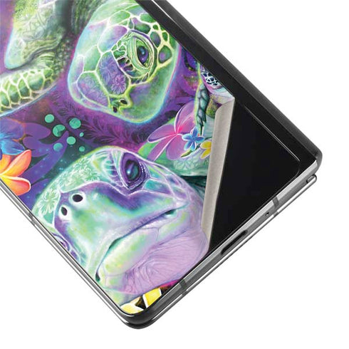 Rainbow Sea Turtles by Sheena Pike Galaxy Z Fold2 5G Skin