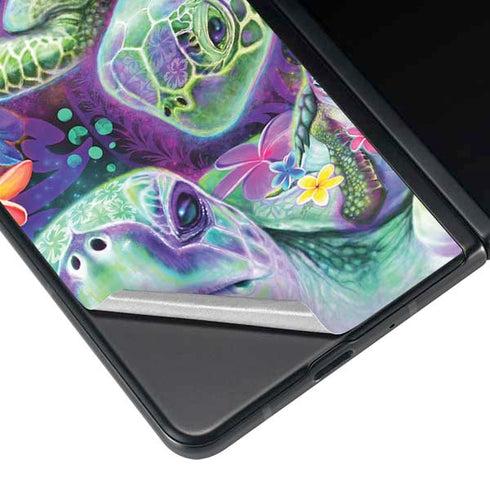 Rainbow Sea Turtles by Sheena Pike Galaxy Z Fold3 5G Skin